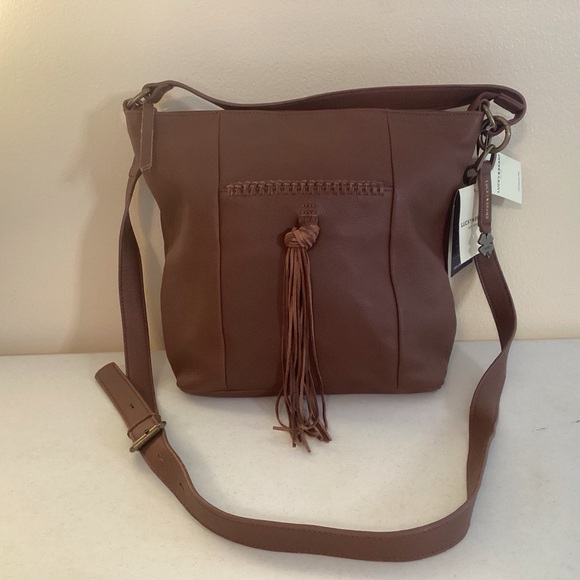 Lucky Brand Carmen Leather Crossbody Bag Color Brandy